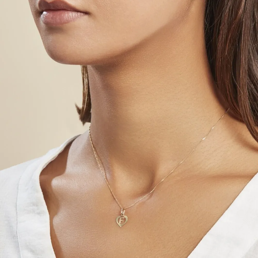Marc Orian Pendentifs|Bijoux Homme > Pendentif Eudocie Coeur Lettre Or Jaune