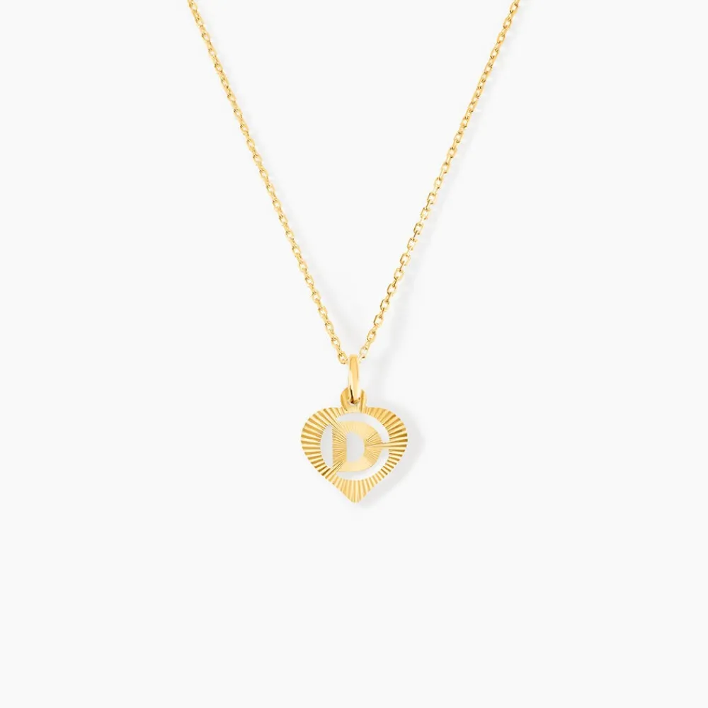 Marc Orian Pendentifs|Bijoux Homme > Pendentif Eudocie Coeur Lettre Or Jaune
