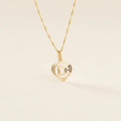 Marc Orian Pendentifs|Bijoux Homme > Pendentif Eudocie Coeur Lettre Or Jaune