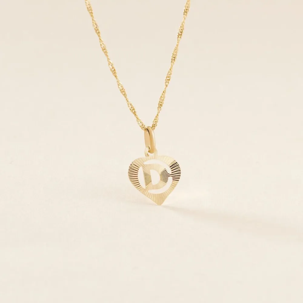 Marc Orian Pendentifs|Bijoux Homme > Pendentif Eudocie Coeur Lettre Or Jaune