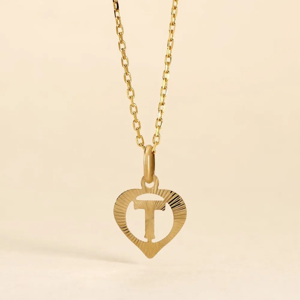 Marc Orian Pendentifs|Bijoux Homme > Pendentif Eudocie Coeur Lettre Or Jaune