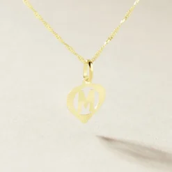 Marc Orian Pendentifs|Pendentifs > Pendentif Eudocie Coeur Lettre Or Jaune