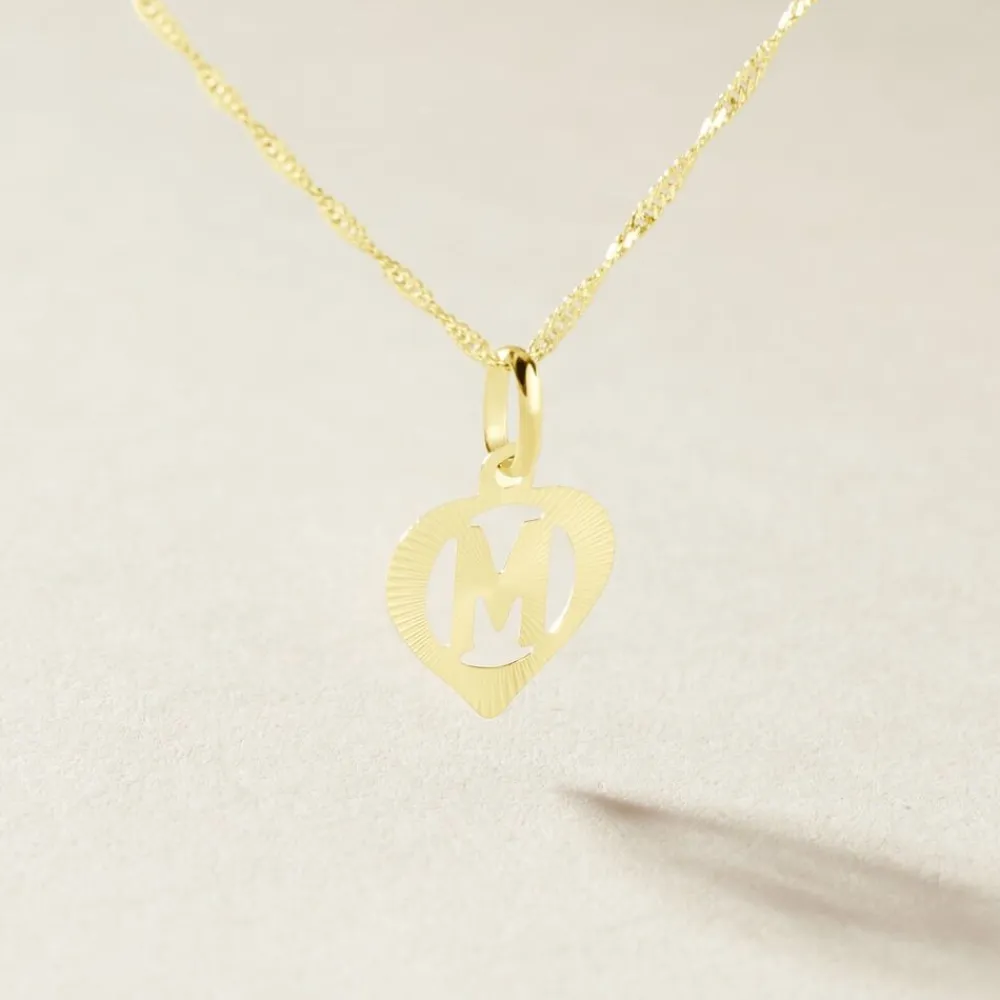 Marc Orian Pendentifs|Pendentifs > Pendentif Eudocie Coeur Lettre Or Jaune