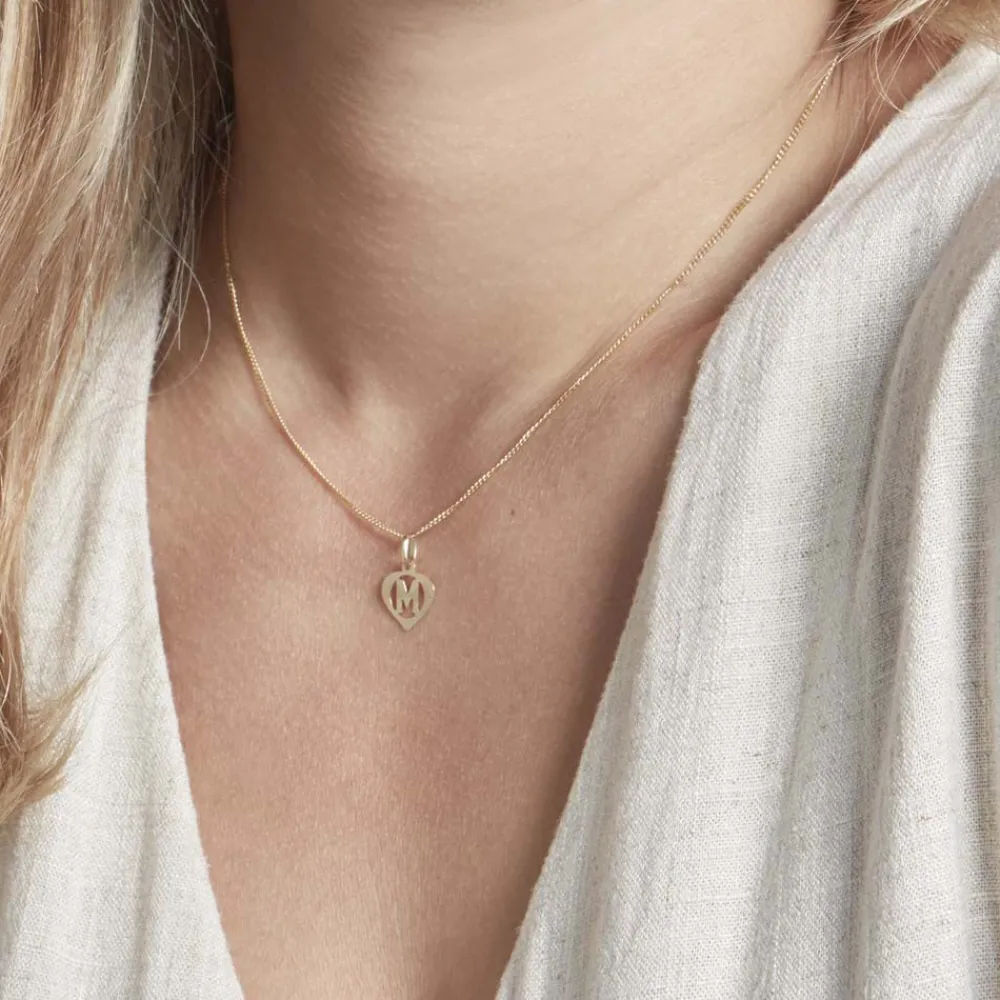 Marc Orian Pendentifs|Pendentifs > Pendentif Eudocie Coeur Lettre Or Jaune