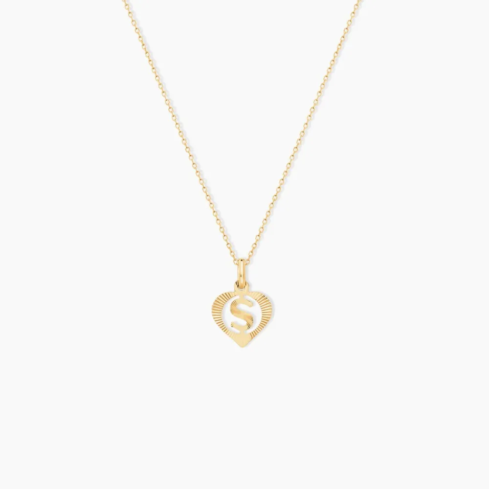 Marc Orian Pendentifs|Pendentifs > Pendentif Eudocie Coeur Lettre Or Jaune