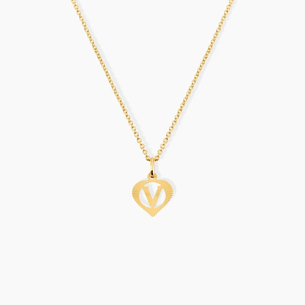 Pendentif Eudocie Coeur Lettre Or Jaune