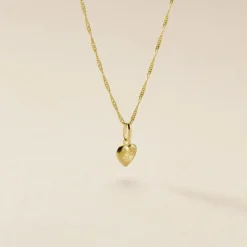 Marc Orian Pendentifs|Bijoux Homme > Pendentif Eudocie Coeur Mat Et Brillant Or Jaune