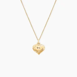Marc Orian Pendentifs|Pendentifs > Pendentif Eudocie Coeur Mat Et Brillant Or Jaune