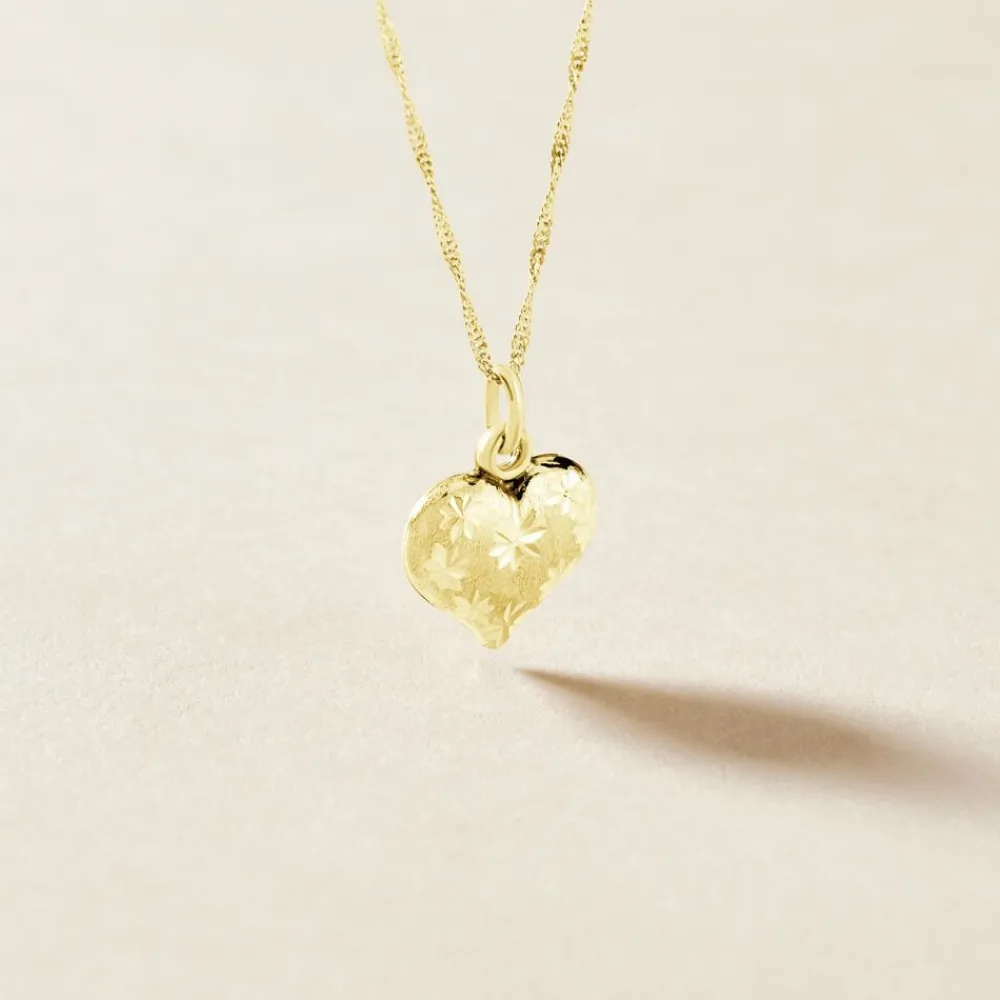Marc Orian Pendentifs|Pendentifs > Pendentif Eudocie Coeur Mat Et Brillant Or Jaune