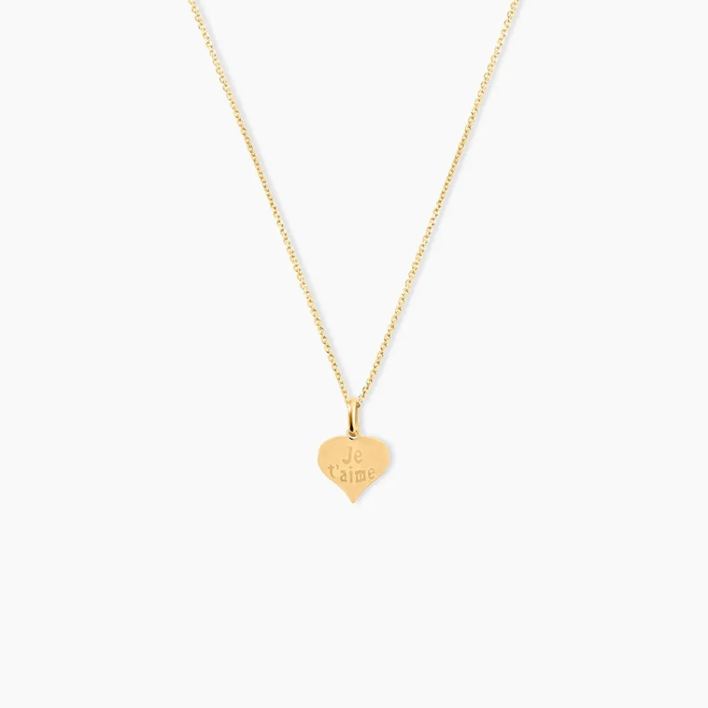 Marc Orian Pendentifs|Pendentifs > Pendentif Eudocie Coeur Message Or Jaune