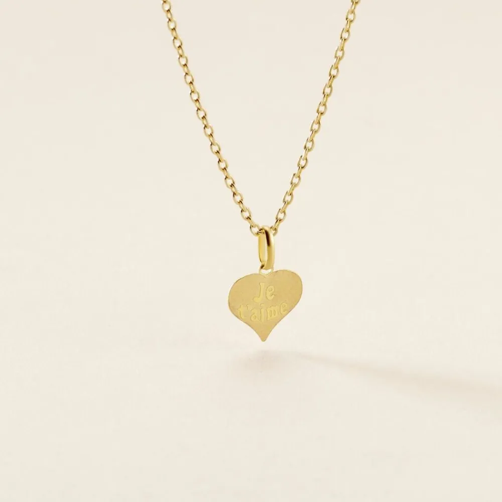 Marc Orian Pendentifs|Pendentifs > Pendentif Eudocie Coeur Message Or Jaune