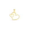 Pendentif Eudocie Coeurs Diamantes Or Jaune