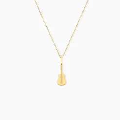 Pendentif Fatema Musique Guitare Or Jaune