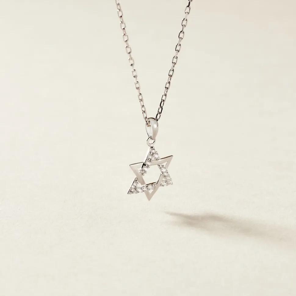 Pendentif Faye Or Blanc Oxyde De Zirconium