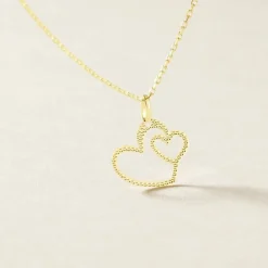 Marc Orian Pendentifs|Pendentifs > Pendentif Glady Coeurs Diamantes Or Jaune