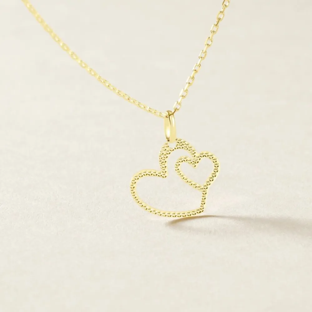 Marc Orian Pendentifs|Pendentifs > Pendentif Glady Coeurs Diamantes Or Jaune