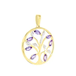 Pendentif Godoleine Or Jaune Amethyste Violet