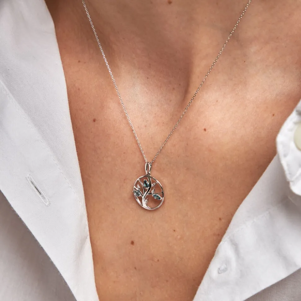 Pendentif Godolieba Or Blanc Topaze