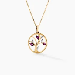 Pendentif Godolieba Or Jaune Rhodolite