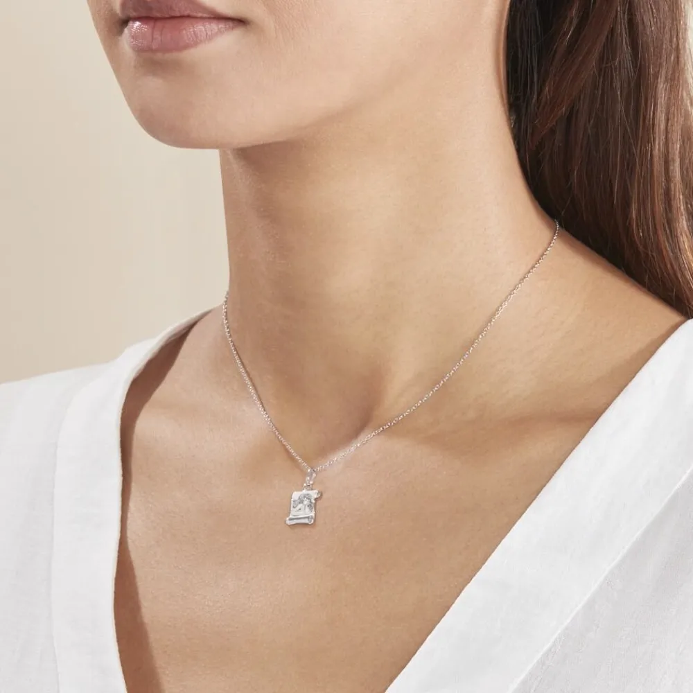 Marc Orian Pendentifs|Pendentifs Personnalisés > Pendentif Golda Ange Parchemin Or Blanc
