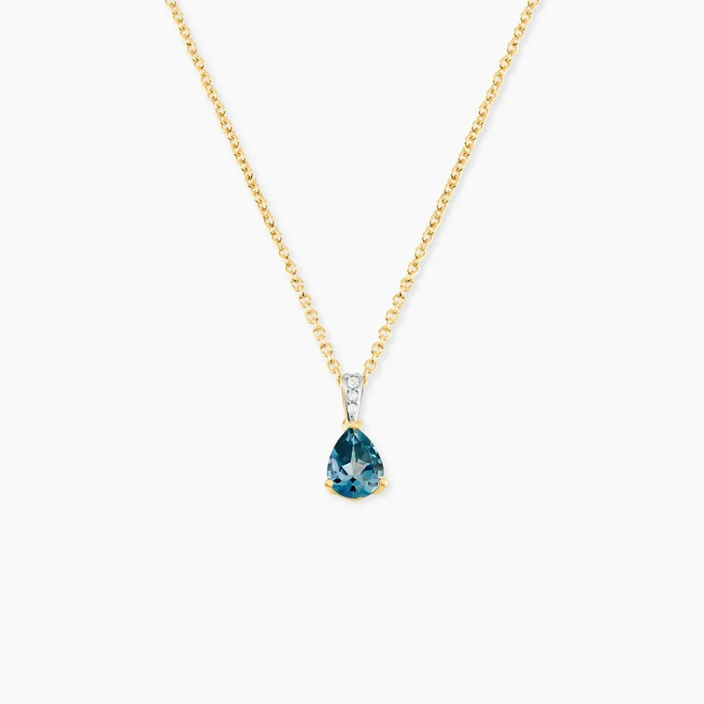 Marc Orian Anniversaire De Mariage|Pendentifs > Pendentif Gorgel Or Jaune Topaze Oxyde De Zirconium or jaune topaze bleu london