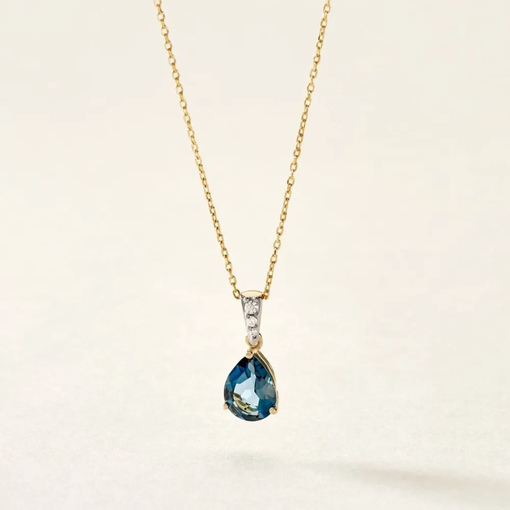Marc Orian Anniversaire De Mariage|Pendentifs > Pendentif Gorgel Or Jaune Topaze Oxyde De Zirconium or jaune topaze bleu london