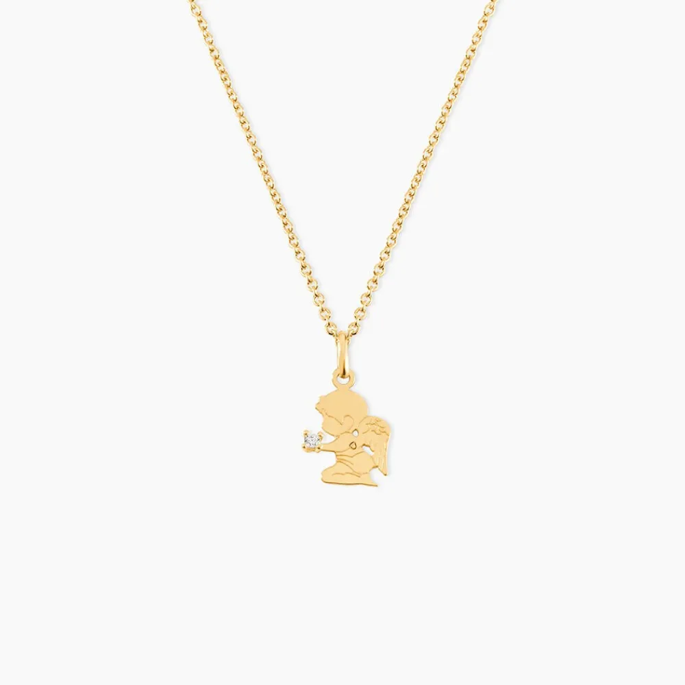 Marc Orian Bijoux Zirconium|Pendentifs > Pendentif Hallie Ange Or Jaune Oxyde De Zirconium