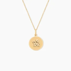 Marc Orian Pendentifs|Pendentifs Personnalisés > Pendentif Hanita Ange Rond Satine Or Jaune