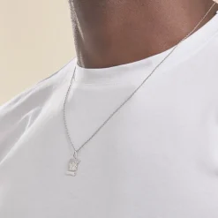 Pendentif Hanne Ange Parchemin Or Blanc