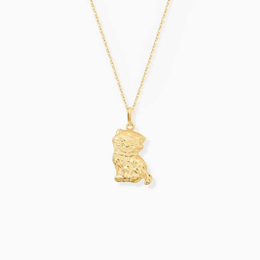 Marc Orian Pendentifs|Bijoux Homme > Pendentif Hayate Chat Or Jaune