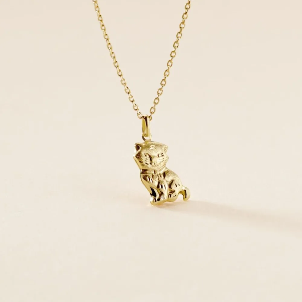 Marc Orian Pendentifs|Bijoux Homme > Pendentif Hayate Chat Or Jaune