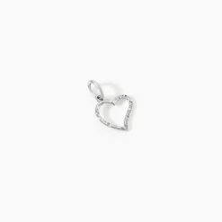 Marc Orian Pendentifs|Pendentifs > Pendentif Heck Coeur Strie Or Blanc