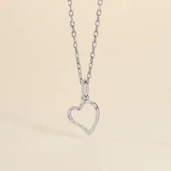 Marc Orian Pendentifs|Pendentifs > Pendentif Heck Coeur Strie Or Blanc