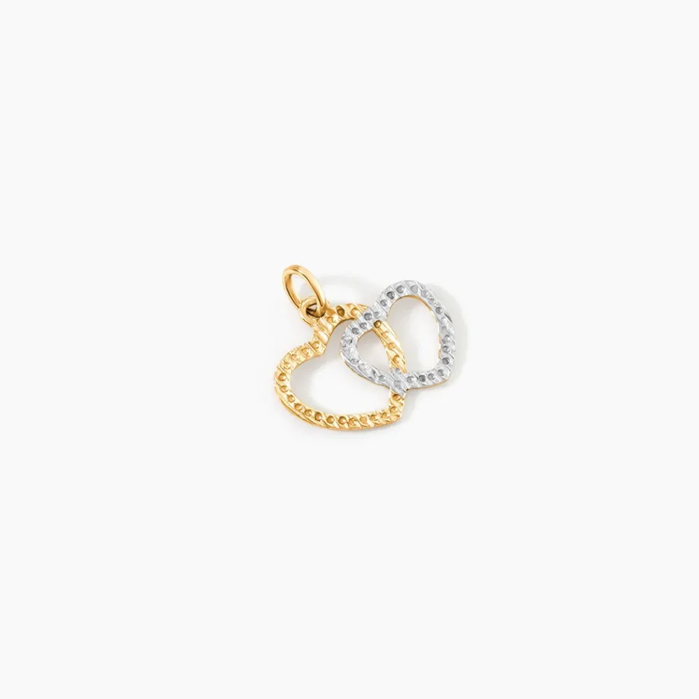 Marc Orian Pendentifs|Pendentifs > Pendentif Hedda Coeurs Ciseles Or Bicolore