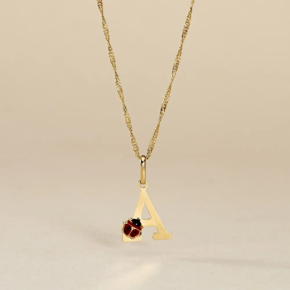 Marc Orian Pendentifs|Bijoux Enfant > Pendentif Helidie Coccinelle Lettre Or Jaune