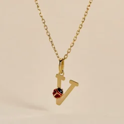 Marc Orian Pendentifs|Bijoux Enfant > Pendentif Helidie Coccinelle Lettre Or Jaune