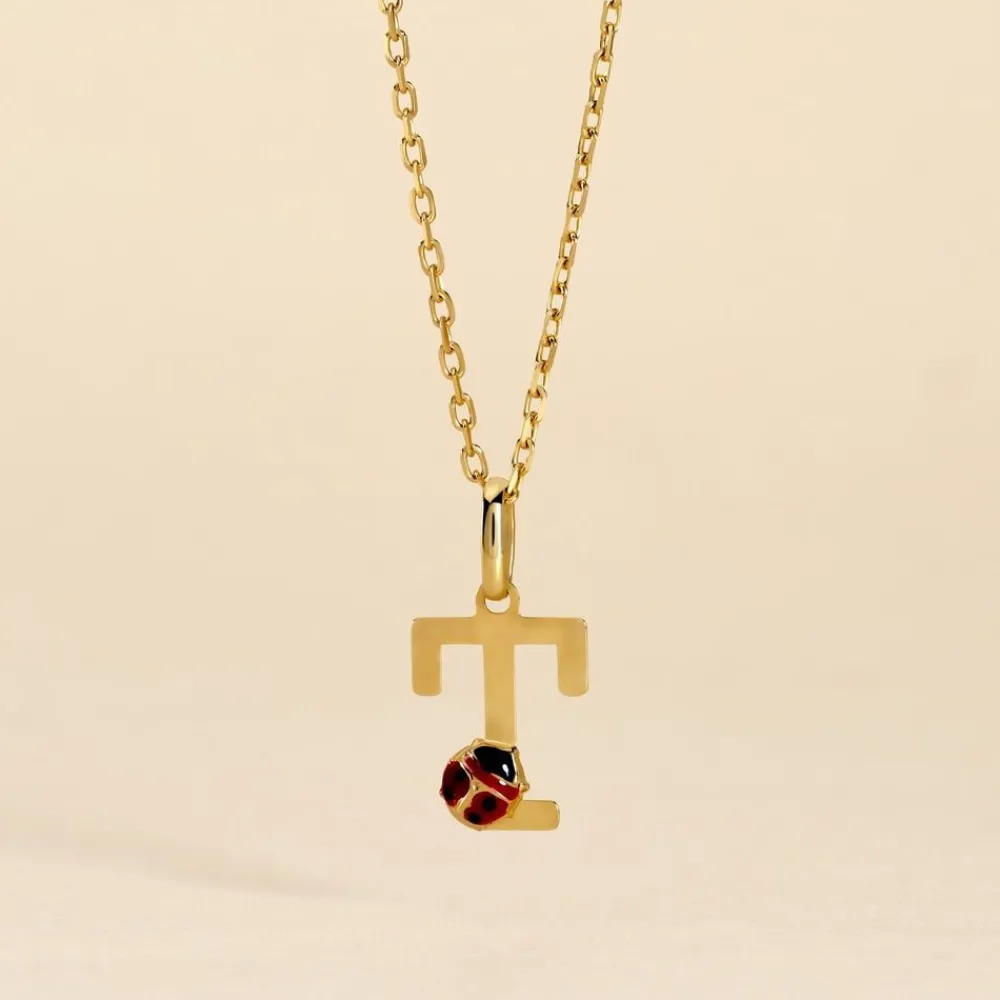 Marc Orian Pendentifs|Bijoux Enfant > Pendentif Helidie Coccinelle Lettre Or Jaune