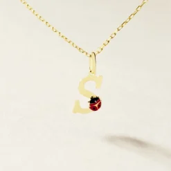 Marc Orian Pendentifs|Bijoux Enfant > Pendentif Helidie Coccinelle Lettre Or Jaune