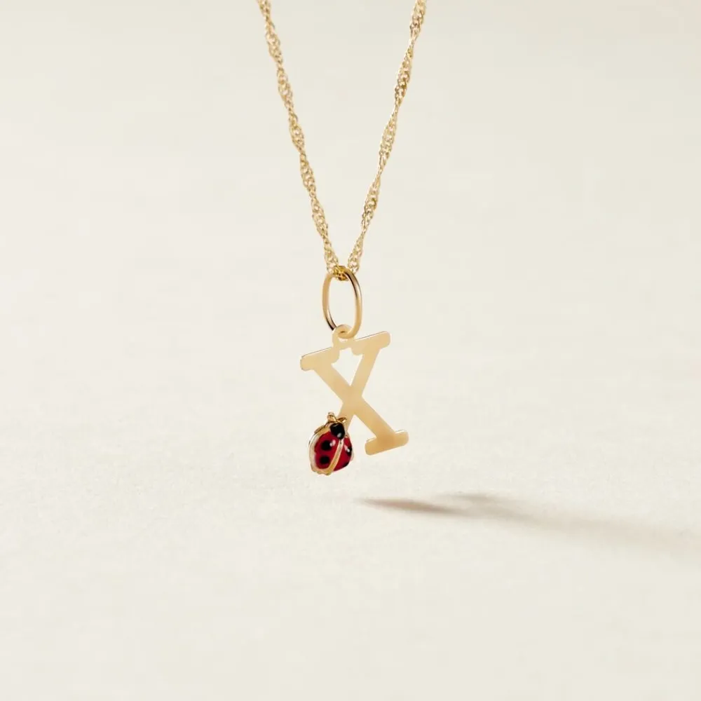 Marc Orian Bijoux Or|Pendentifs > Pendentif Helidie Coccinelle Lettre Or Jaune