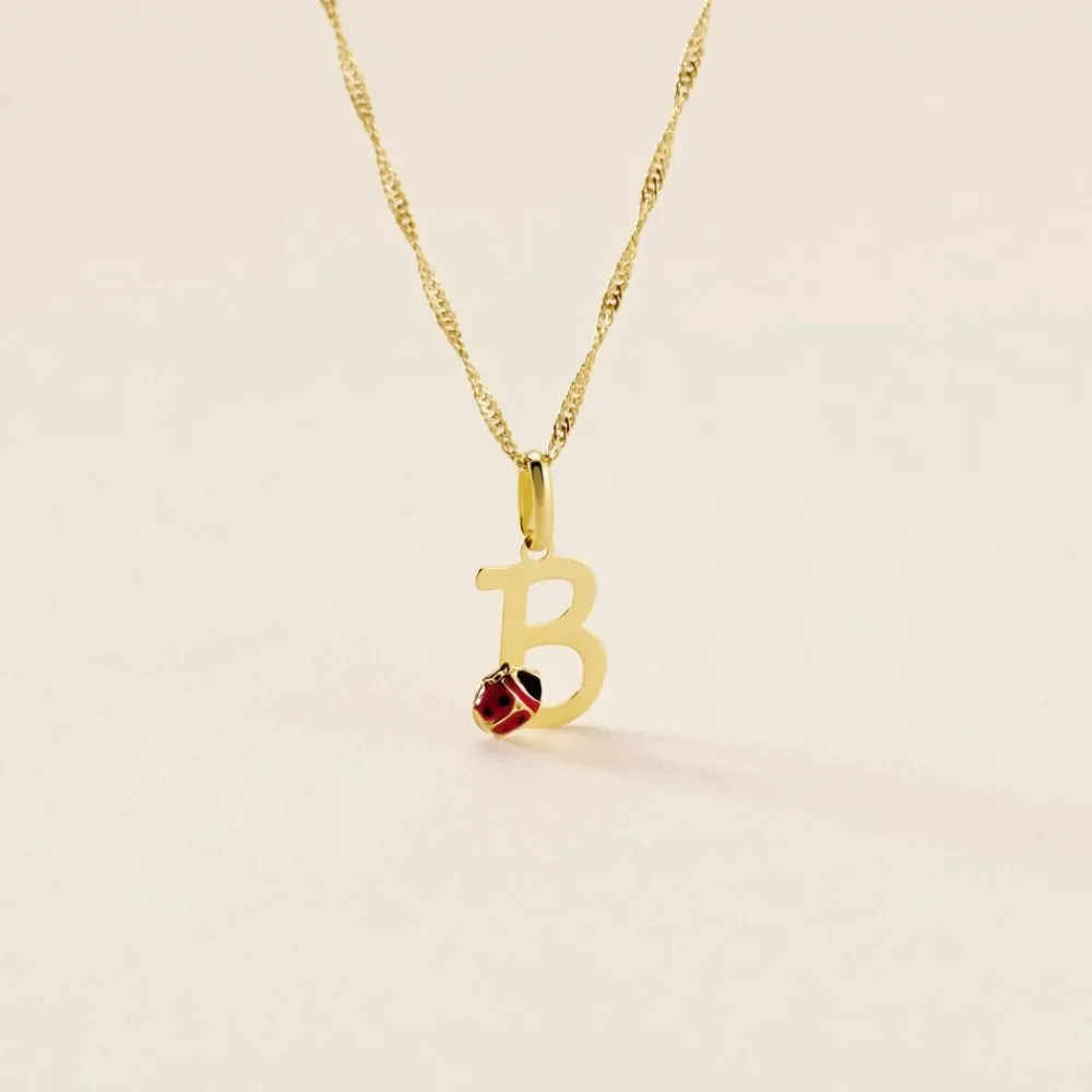 Marc Orian Bijoux Or|Pendentifs > Pendentif Helidie Coccinelle Lettre Or Jaune