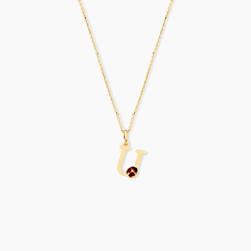 Marc Orian Bijoux Or|Pendentifs > Pendentif Helidie Coccinelle Lettre Or Jaune