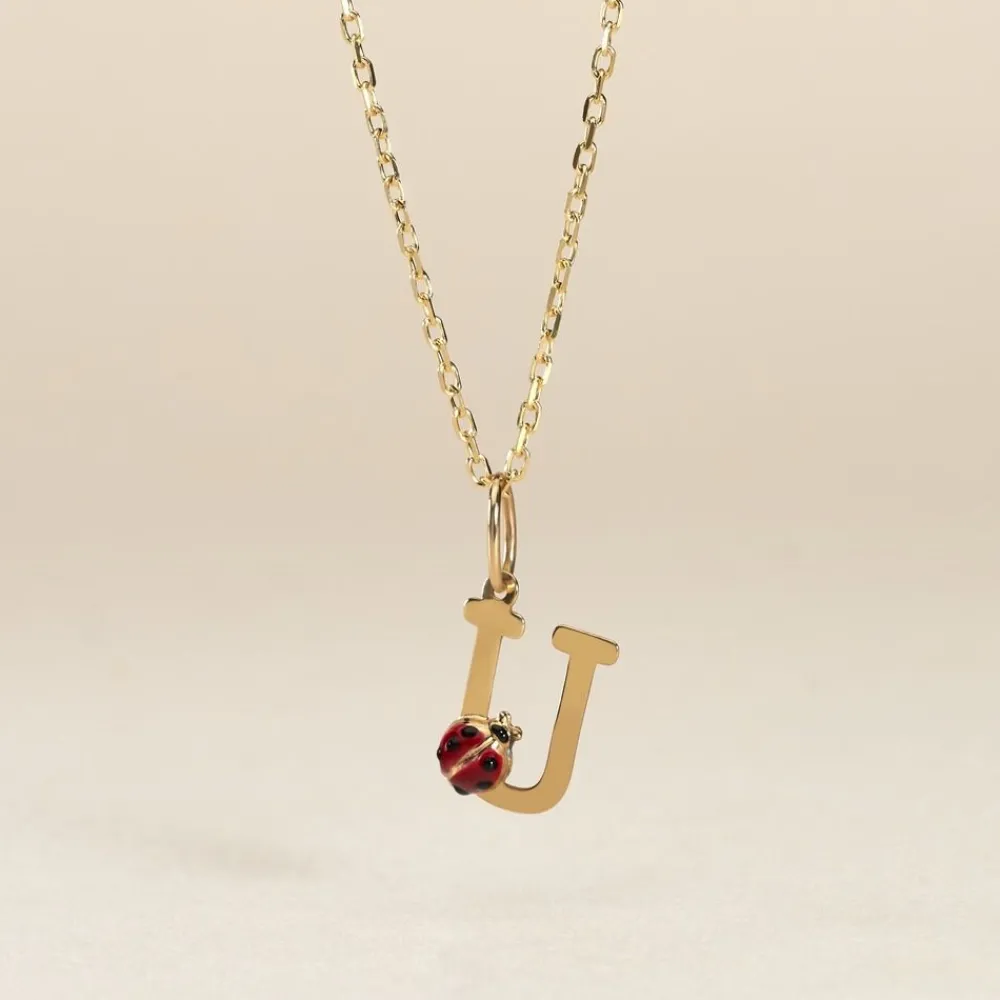 Marc Orian Bijoux Or|Pendentifs > Pendentif Helidie Coccinelle Lettre Or Jaune