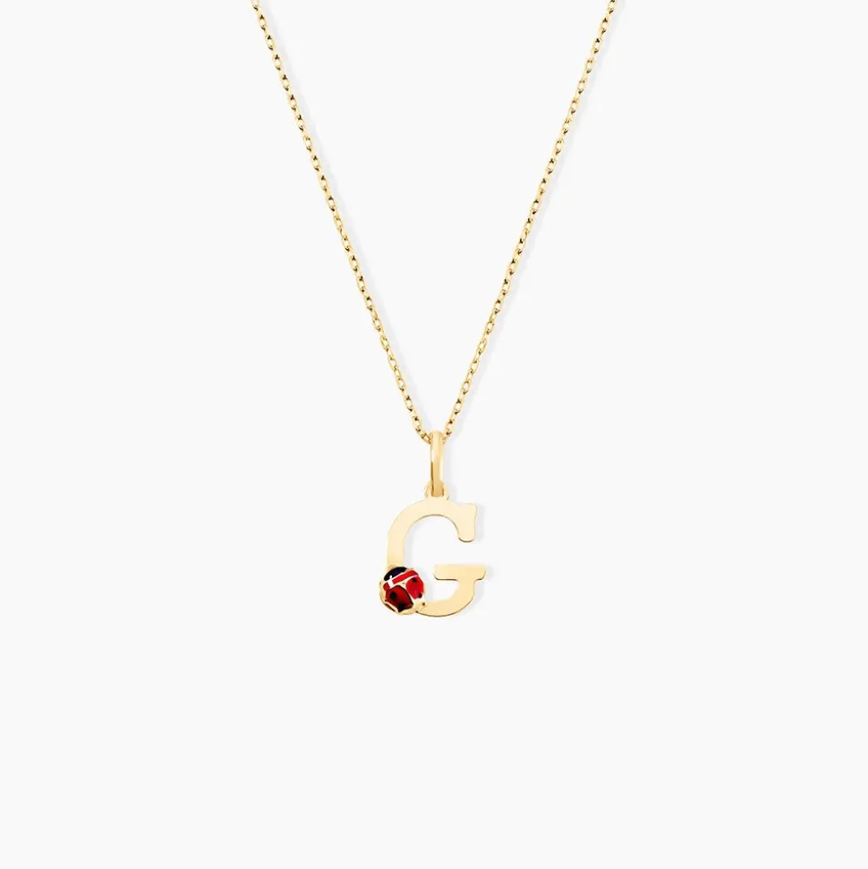 Pendentif Helidie Coccinelle Lettre Or Jaune