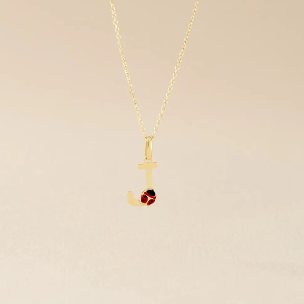 Pendentif Helidie Coccinelle Lettre Or Jaune