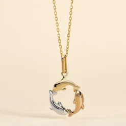Marc Orian Pendentifs|Bijoux Homme > Pendentif Helmut Trio Dauphins Or Tricolore
