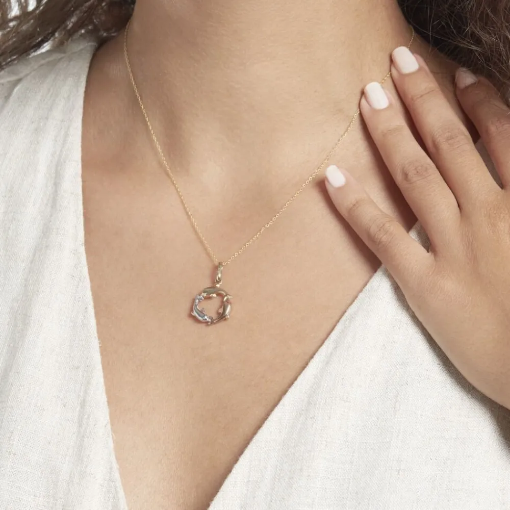 Marc Orian Pendentifs|Bijoux Homme > Pendentif Helmut Trio Dauphins Or Tricolore