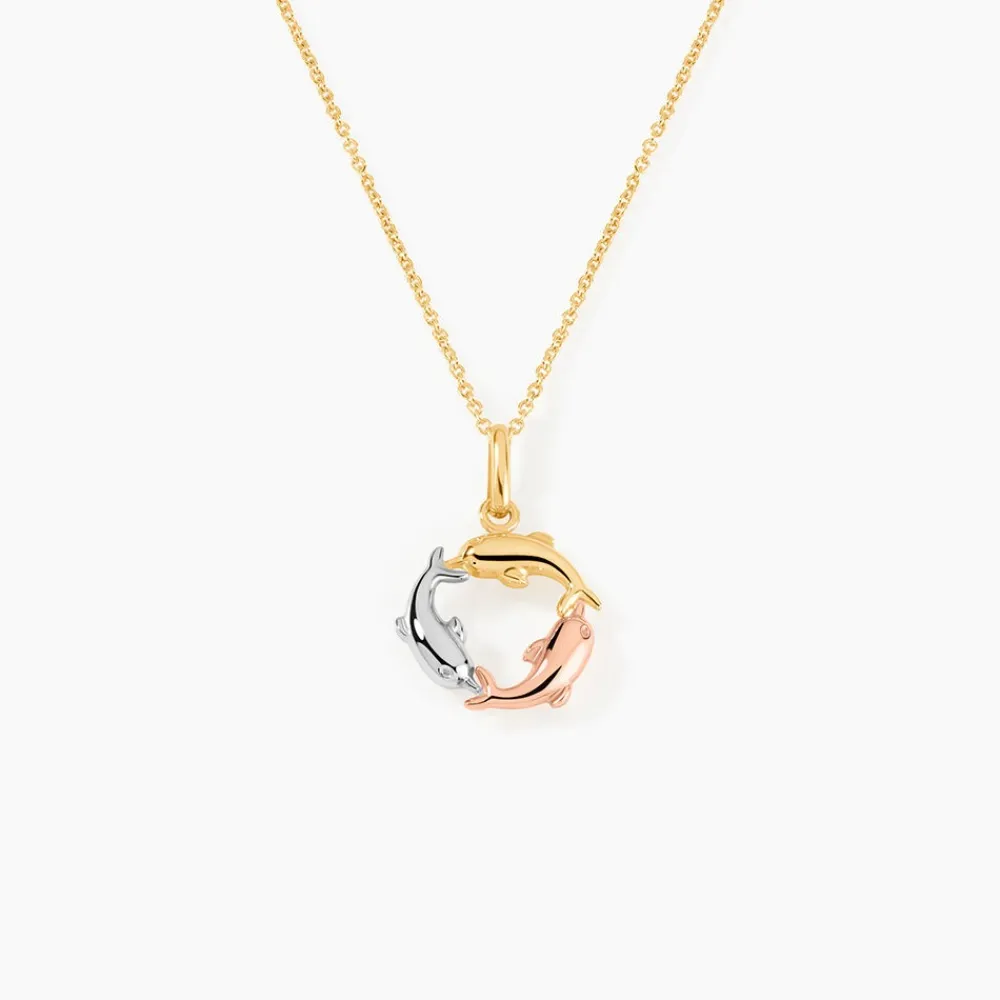 Marc Orian Pendentifs|Bijoux Homme > Pendentif Helmut Trio Dauphins Or Tricolore
