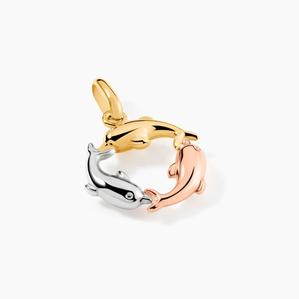 Marc Orian Pendentifs|Bijoux Homme > Pendentif Helmut Trio Dauphins Or Tricolore