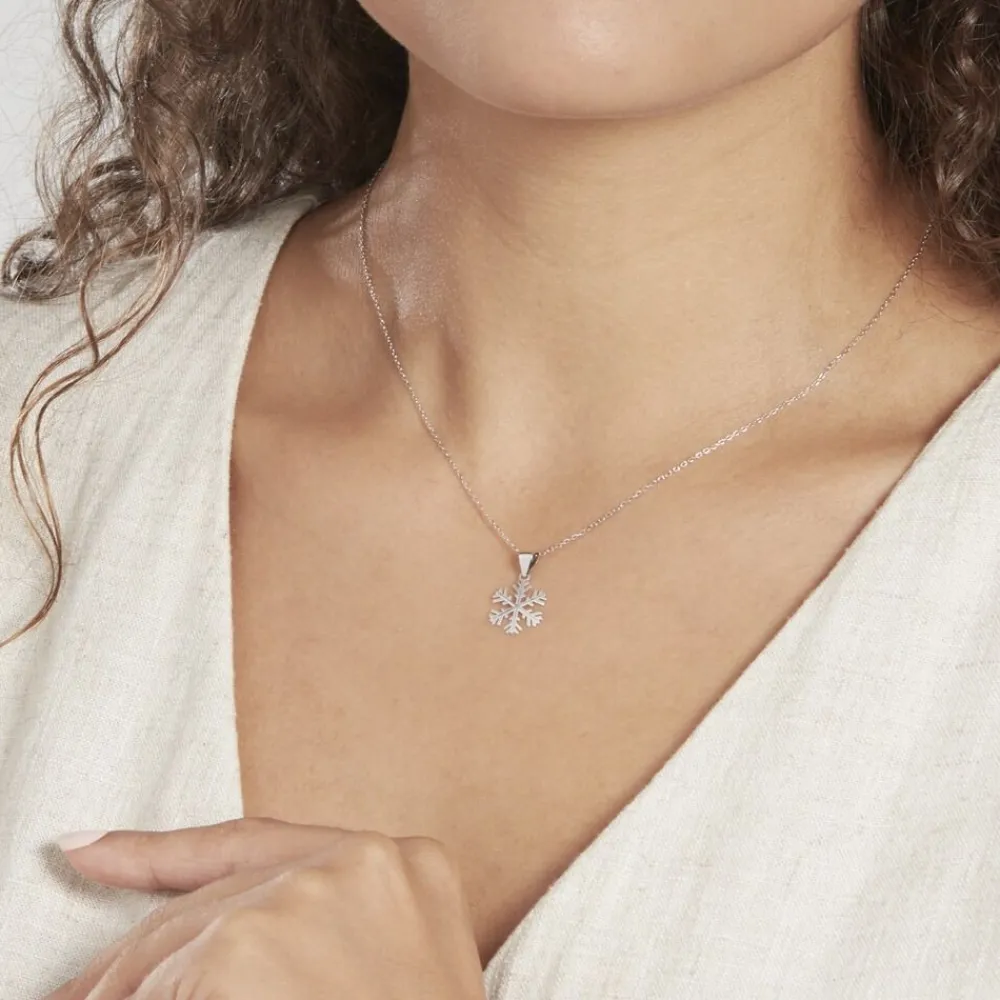 Marc Orian Pendentifs|Pendentifs > Pendentif Herbertine Flocon Or Blanc