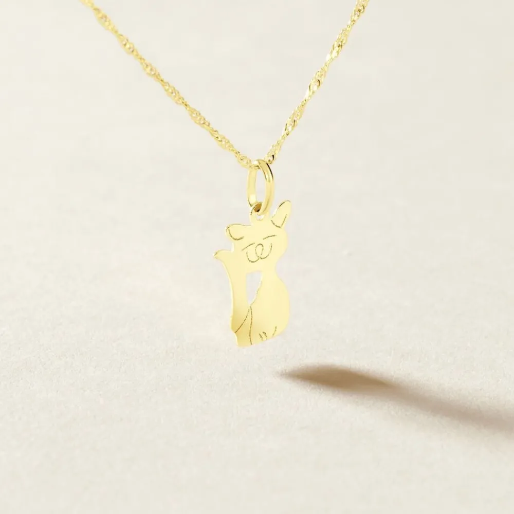Marc Orian Pendentifs|Pendentifs > Pendentif Herman Chat Or Jaune